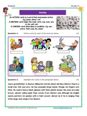 cover image of Grade 4 English: Verbs and Adverbs